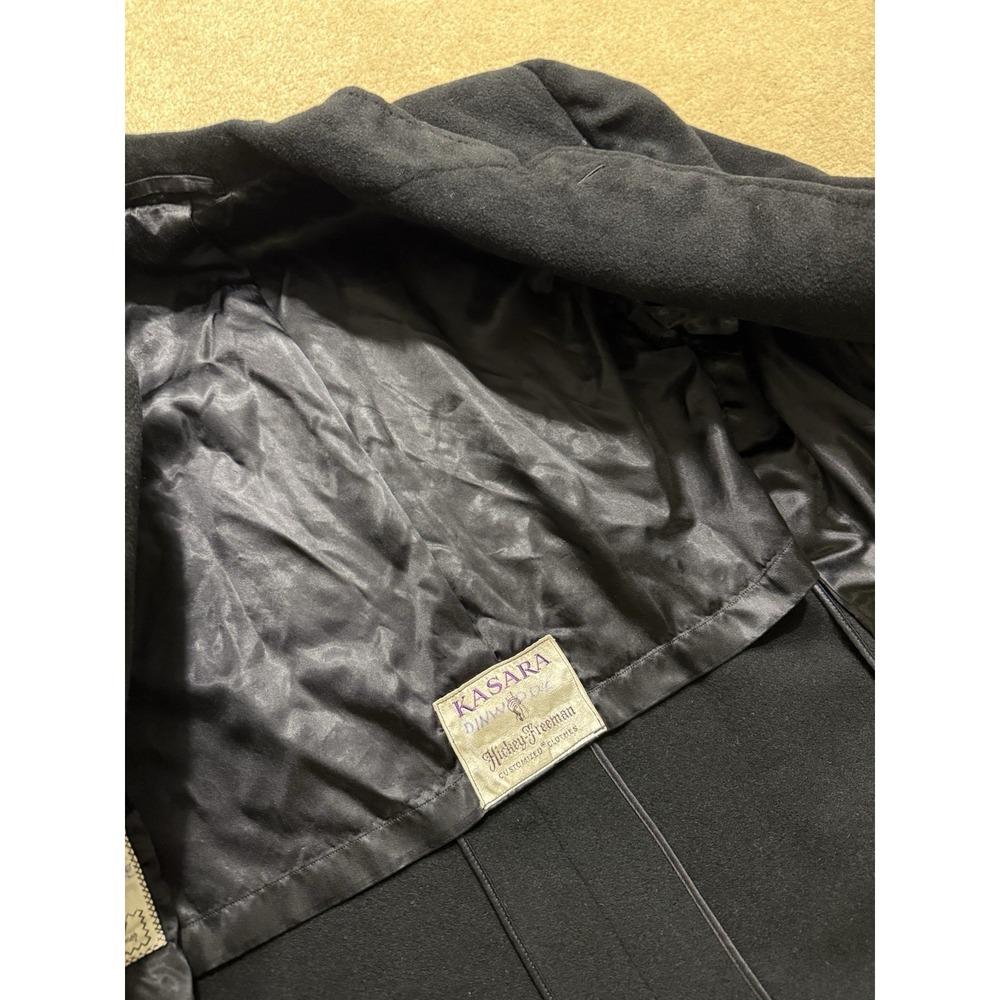 Hickey Freeman Cashmere? Wool? Trench Over Coat Black - Picture 7 of 14